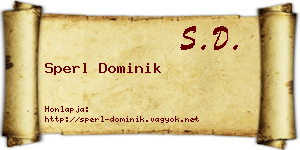 Sperl Dominik névjegykártya